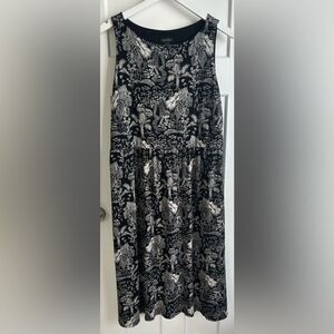 J. Jill Wearever Collection L Tropical Tiki Island Midi Dress Vacation Resort